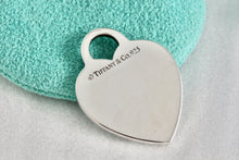 Load image into Gallery viewer, Tiffany &amp; Co. Engraved &quot;Forever In My Heart&quot; Silver Heart Pendant 28mm x 21mm
