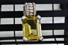 Load image into Gallery viewer, Lagos Caviar 18k Gold &amp; Silver Lemon Quartz Hinged Bale Large Enhancer Pendant
