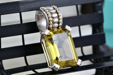 Load image into Gallery viewer, Lagos Caviar 18k Gold &amp; Silver Lemon Quartz Hinged Bale Large Enhancer Pendant
