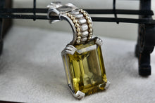 Load image into Gallery viewer, Lagos Caviar 18k Gold &amp; Silver Lemon Quartz Hinged Bale Large Enhancer Pendant
