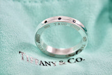 Load image into Gallery viewer, Tiffany &amp; Co. 1837 Narrow 3 Blue Sapphire Band Stacking Ring Size 7.5
