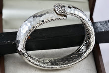 Load image into Gallery viewer, John Hardy Sterling Silver Medium Hammered Double Hinged Bangle Cuff Bracelet
