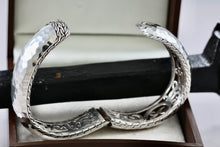 Load image into Gallery viewer, John Hardy Sterling Silver Medium Hammered Double Hinged Bangle Cuff Bracelet
