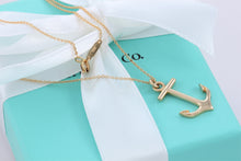 Load image into Gallery viewer, Tiffany &amp; Co. Rare 18K Yellow Gold Anchor Pendant 16&quot; Necklace
