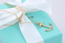 Load image into Gallery viewer, Tiffany &amp; Co. Rare 18K Yellow Gold Anchor Pendant 16&quot; Necklace
