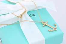 Load image into Gallery viewer, Tiffany &amp; Co. Rare 18K Yellow Gold Anchor Pendant 16&quot; Necklace
