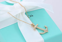 Load image into Gallery viewer, Tiffany &amp; Co. Rare 18K Yellow Gold Anchor Pendant 16&quot; Necklace
