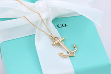 Load image into Gallery viewer, Tiffany &amp; Co. Rare 18K Yellow Gold Anchor Pendant 16&quot; Necklace
