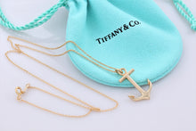 Load image into Gallery viewer, Tiffany &amp; Co. Rare 18K Yellow Gold Anchor Pendant 16&quot; Necklace
