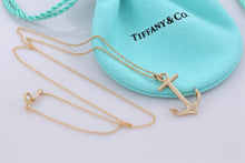 Load image into Gallery viewer, Tiffany &amp; Co. Rare 18K Yellow Gold Anchor Pendant 16&quot; Necklace
