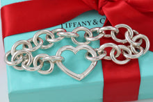 Load image into Gallery viewer, Tiffany &amp; Co. Silver Heart Clasp 12mm Link Bracelet
