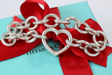 Load image into Gallery viewer, Tiffany &amp; Co. Silver Heart Clasp 12mm Link Bracelet
