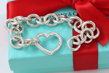 Load image into Gallery viewer, Tiffany &amp; Co. Silver Heart Clasp 12mm Link Bracelet
