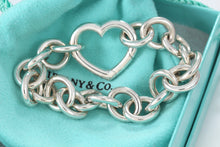 Load image into Gallery viewer, Tiffany &amp; Co. Silver Heart Clasp 12mm Link Bracelet
