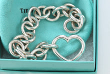 Load image into Gallery viewer, Tiffany &amp; Co. Silver Heart Clasp 12mm Link Bracelet
