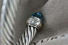 Load image into Gallery viewer, David Yurman 14K Gold &amp; Sterling Silver Blue Topaz Classic Cable 7mm Bracelet
