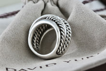 Load image into Gallery viewer, David Yurman Sterling Silver Wide Crossover Cable Band Ring Size 5.5
