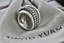 Load image into Gallery viewer, David Yurman Sterling Silver Wide Crossover Cable Band Ring Size 5.5
