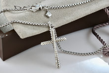 Load image into Gallery viewer, David Yurman 14K Gold &amp; Sterling Silver Diamonds Crossover Cross 16" Necklace
