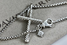 Load image into Gallery viewer, David Yurman 14K Gold &amp; Sterling Silver Diamonds Crossover Cross 16" Necklace
