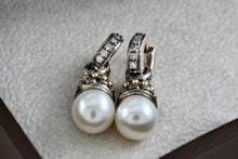 Load image into Gallery viewer, Lagos Caviar Sterling Silver &amp; 18K Gold Large Pearl Bead Dangle Drop Earrings
