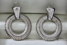 Load image into Gallery viewer, Trifari Large Ripple Circle Clip-On Earrings
