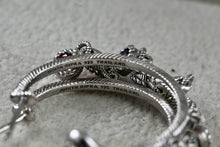 Load image into Gallery viewer, Judith Ripka Sterling Silver Multi Gemstone Dangle Hoop 25mm Earrings
