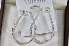 Load image into Gallery viewer, Vintage Trifari Costume Hoop Earrings
