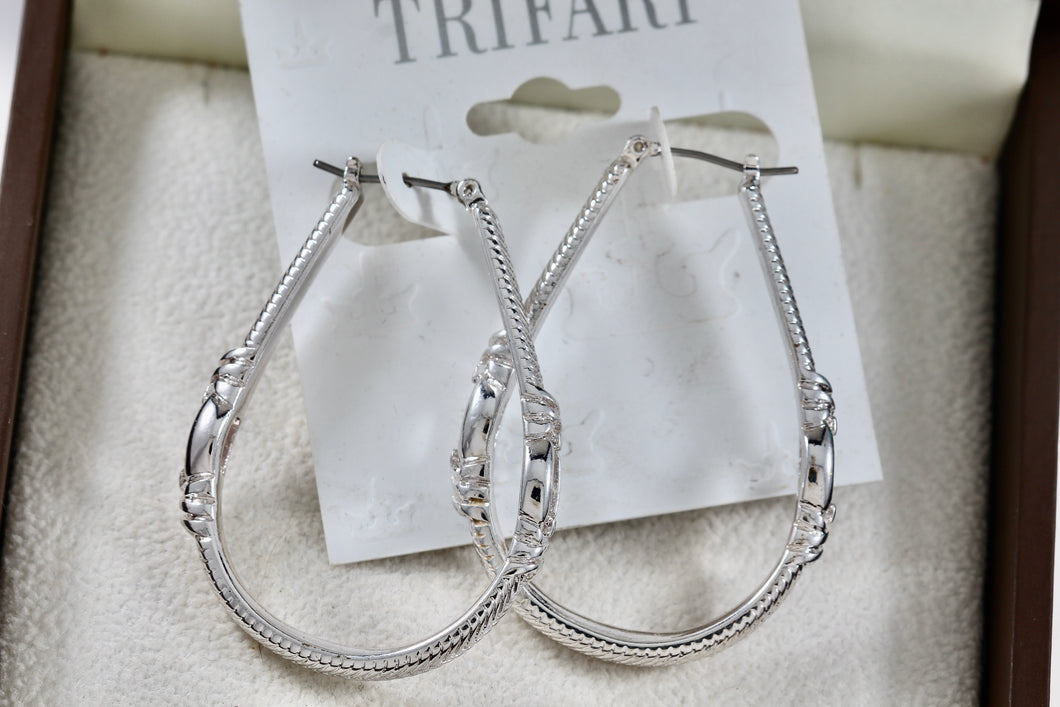 Vintage Trifari Costume Hoop Earrings