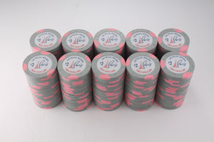 Las Vegas Hotel Paris Casino $2 Dollar H & C Light Gray & Pink Clay Poker Chip