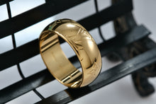 Load image into Gallery viewer, Louis Vuitton Gold Tone LV Monogram Logo Authentic Wide Band Ring Size 9
