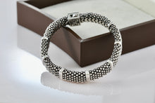 Load image into Gallery viewer, Lagos Caviar Sterling Silver Station Beaded Wrap 9mm Bangle Bracelet
