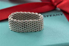 Load image into Gallery viewer, Tiffany &amp; Co. Somerset Floppy Mesh Silver Band Unisex Ring Size 10
