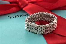 Load image into Gallery viewer, Tiffany &amp; Co. Somerset Floppy Mesh Silver Band Unisex Ring Size 10
