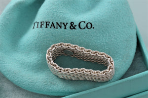 Tiffany & Co. Somerset Floppy Mesh Silver Band Unisex Ring Size 10