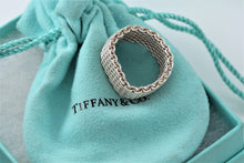 Load image into Gallery viewer, Tiffany &amp; Co. Somerset Floppy Mesh Silver Band Unisex Ring Size 10
