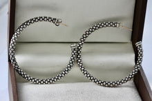 Load image into Gallery viewer, Lagos Caviar Sterling Silver Beaded Large Hoop Stud Earrings With 18K Gold Post
