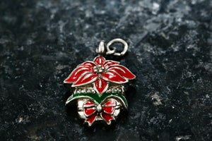 Costume Jewelry High Quality Red Enamel Flower Ribbon Pendant