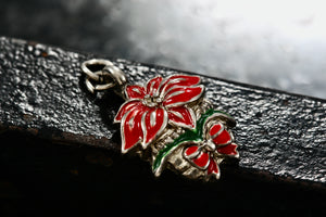 Costume Jewelry High Quality Red Enamel Flower Ribbon Pendant