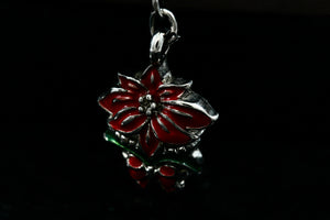 Costume Jewelry High Quality Red Enamel Flower Ribbon Pendant