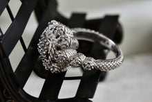 Load image into Gallery viewer, Judith Ripka Sterling Silver CZ Pave Cluster Cable Cocktail Band Ring Size 7
