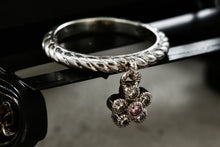 Load image into Gallery viewer, Judith Ripka Sterling Silver CZ Dangle Flower Band Ring Size 8
