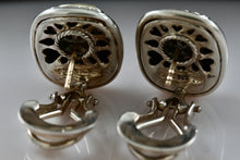 Load image into Gallery viewer, David Yurman 14K Gold &amp; Silver Square Cushion Twist Rope Clip-On Earrings
