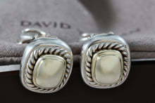 Load image into Gallery viewer, David Yurman 14K Gold &amp; Silver Square Cushion Twist Rope Clip-On Earrings
