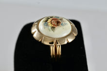 Load image into Gallery viewer, Vintage Costume Gold Tone Porcelain FineCraft Ring Size 5.5
