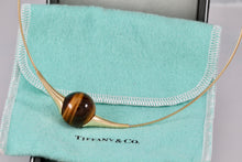 Load image into Gallery viewer, Tiffany &amp; Co. Elsa Peretti 18K Gold Tiger Eye Ball Choker Necklace RARE
