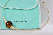 Load image into Gallery viewer, Tiffany &amp; Co. Elsa Peretti 18K Gold Tiger Eye Ball Choker Necklace RARE
