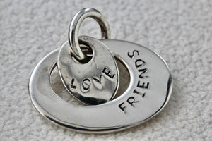 Sterling Silver Love Friends Charm Pendant