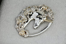 Load image into Gallery viewer, Gorham Sterling Silver Unicorn Floral Design Pendant
