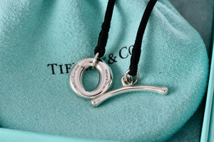 Tiffany & Co. Elsa Peretti Sevillana Silver Silk Cord Toggle 6.75" Bracelet